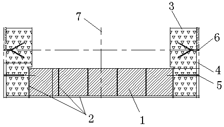Building method for abrasive bricks at end part of unloading chute of rotary hearth furnace