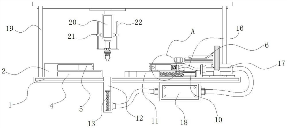 Wrench frame assembling device of automatic assembling machine for automobile engine oil filter element wrench