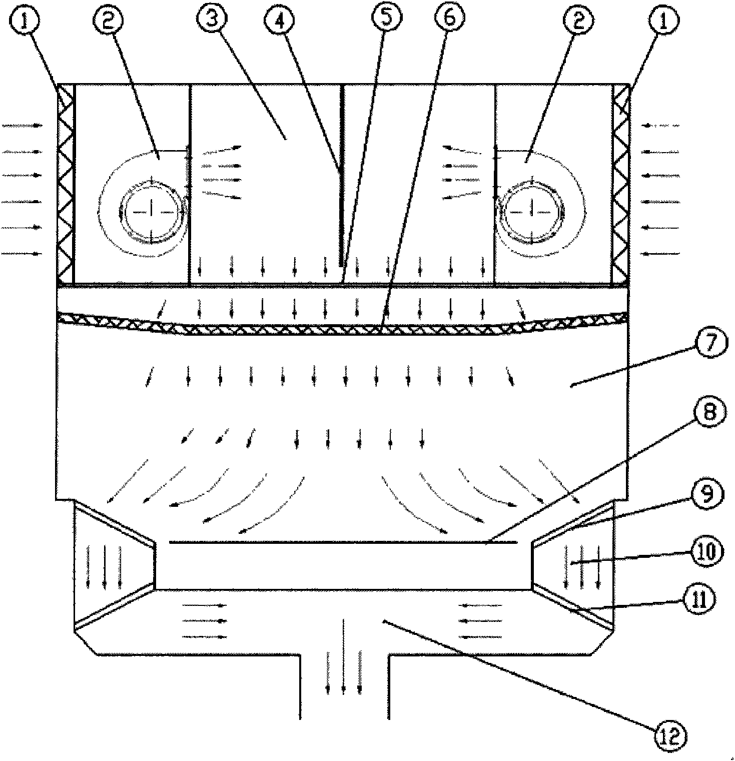 Ventilating system of painting house