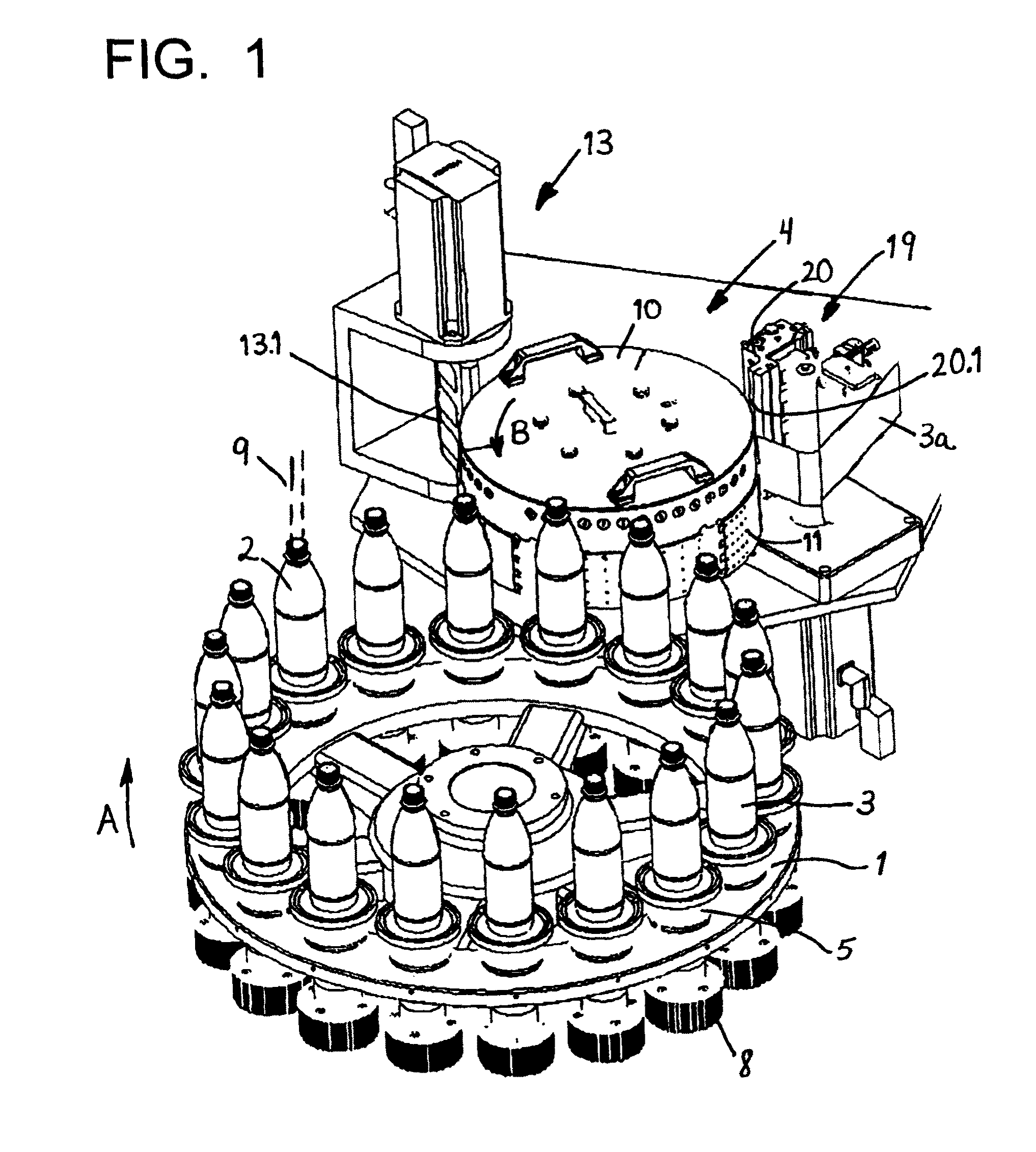 Method for labeling containers in a beverage bottling plant and a labeling station for a labeling machine in a beverage bottle labeling plant