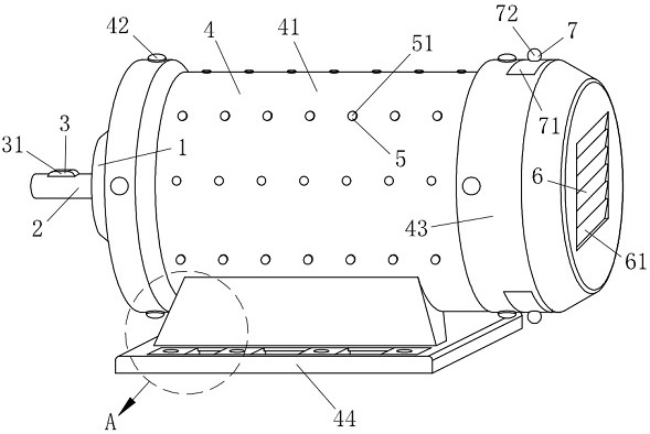 A motor with uniformly distributed ventilated protective cover structure