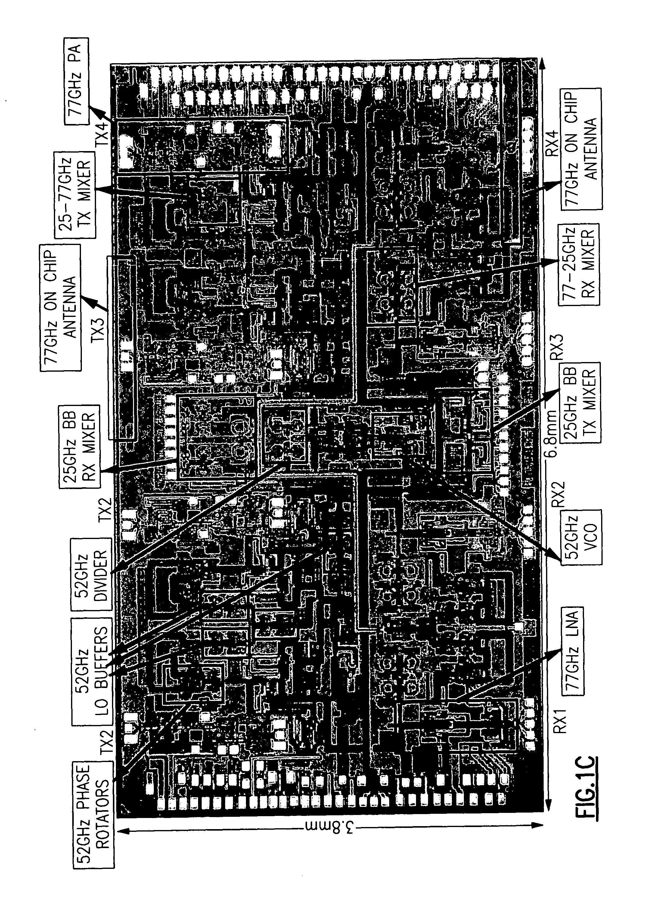 Mm-wave fully integrated phased array receiver and transmitter with on-chip antennas