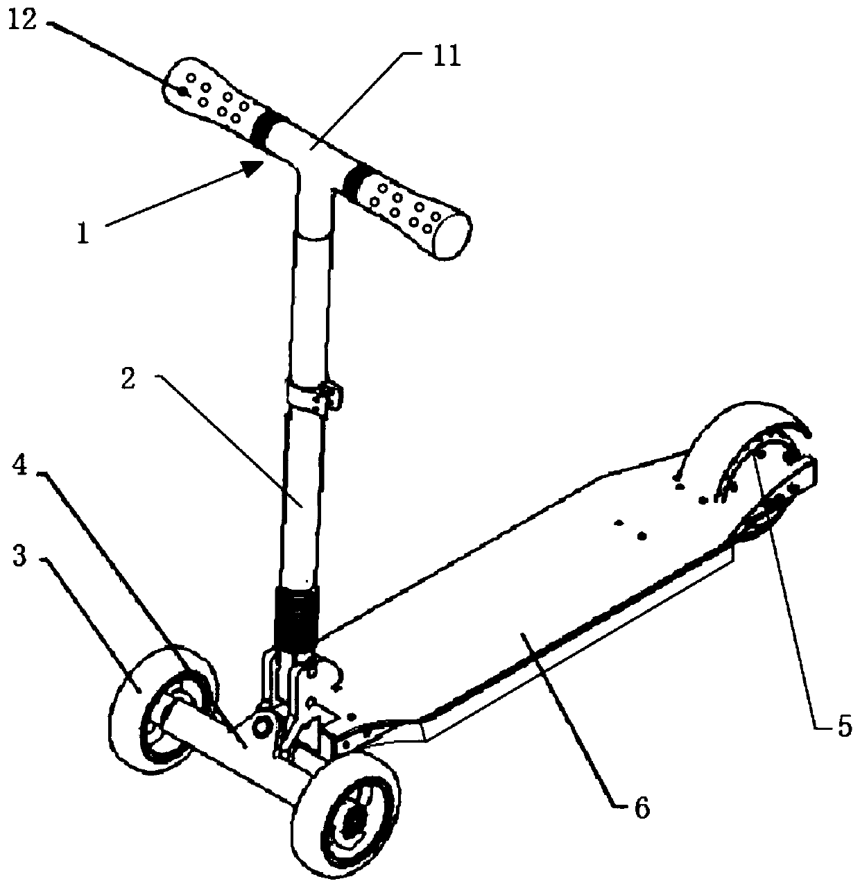 Child scooter with damping function