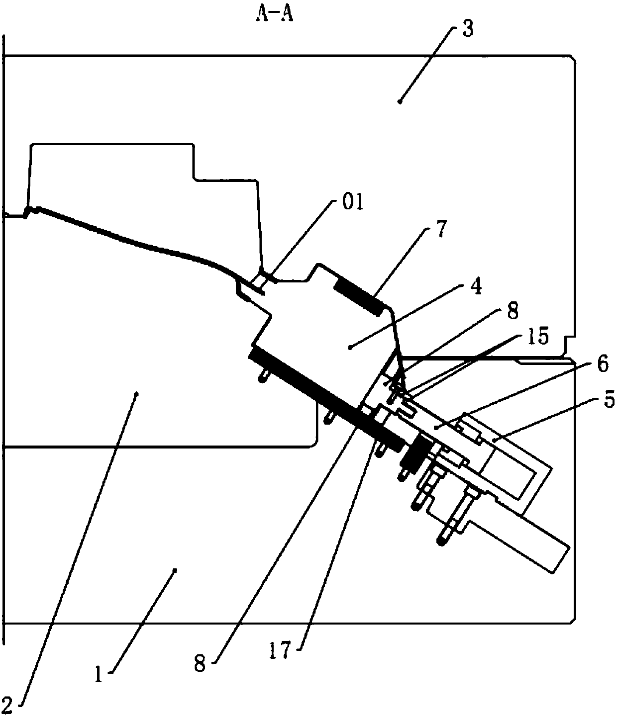 Ejecting mechanism for side inclined hole