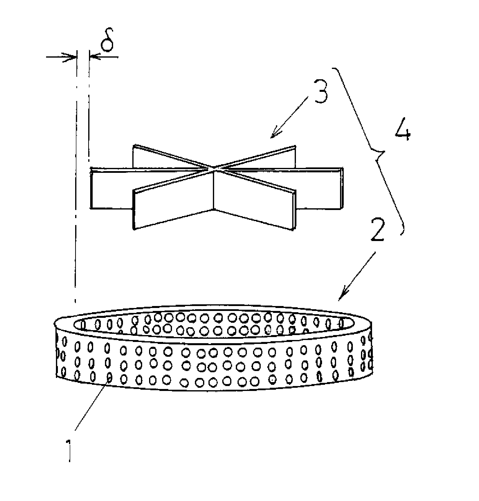 Particle size breakup device and its performance estimation method and scale up method
