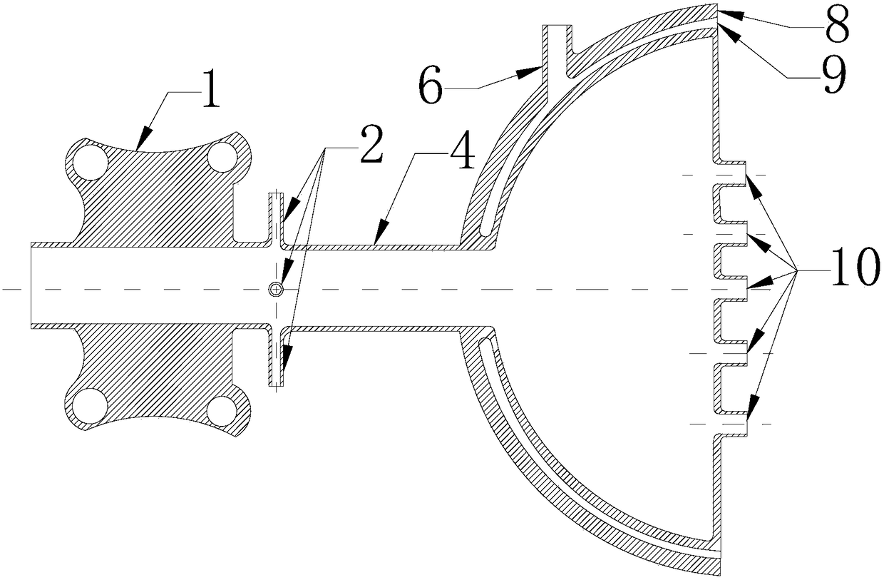 Nozzle device and construction method for improving concrete spraying quality