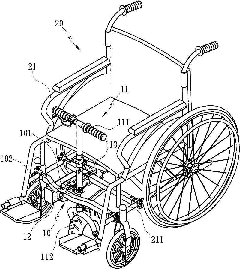 Power driving device for manual wheelchair