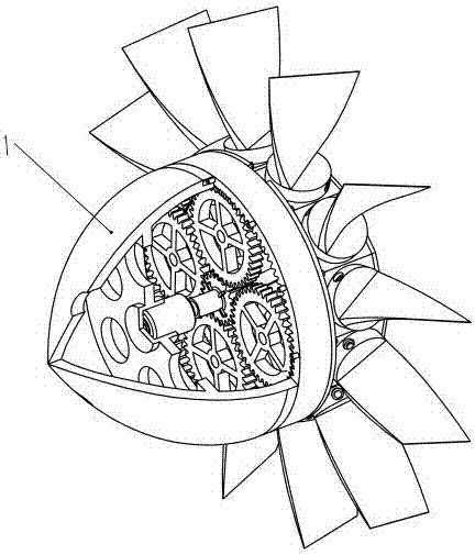 A variable attack angle turbofan engine blade adjustment mechanism