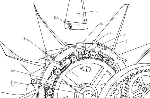 A variable attack angle turbofan engine blade adjustment mechanism