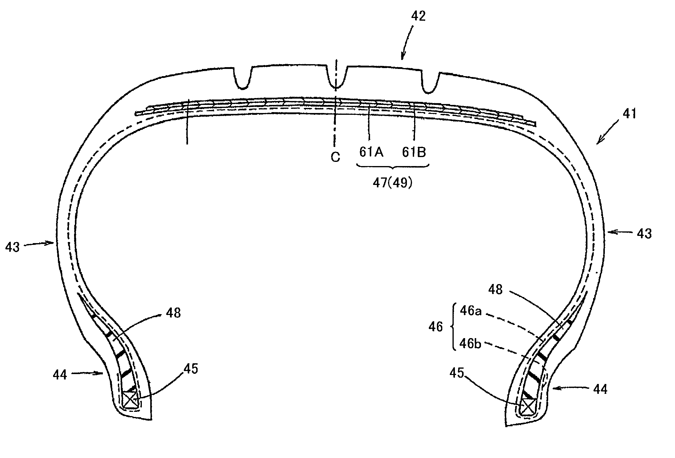 Composite of steel cord and rubber composition and tire using the same