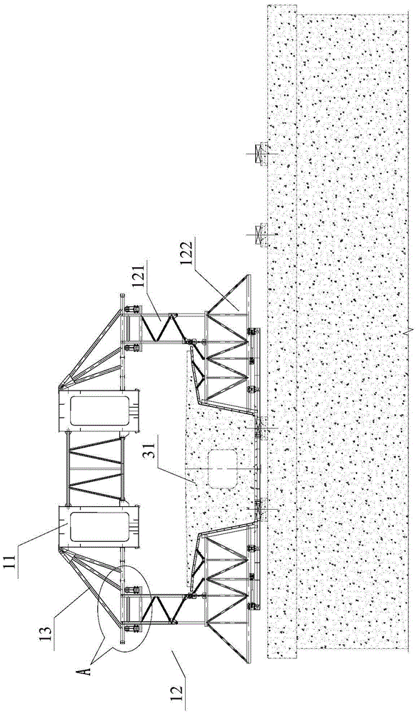 Movable formwork suitable for multiple beams and construction method