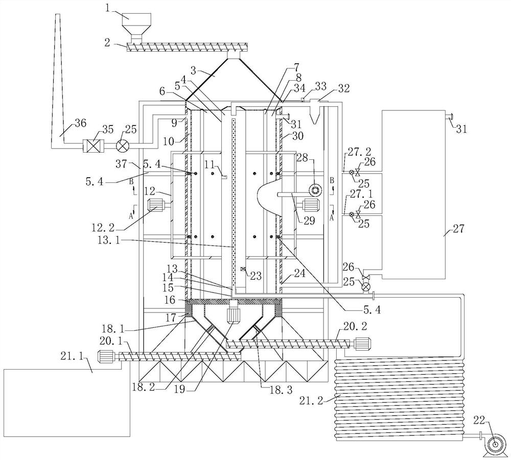 Continuous biomass carbonization device and method for gas-solid classification pyrolysis differential classification