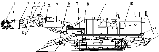 Folding-arm type tunneling machine capable of monitoring intelligently and automatically regulating rotate speed of cutting head