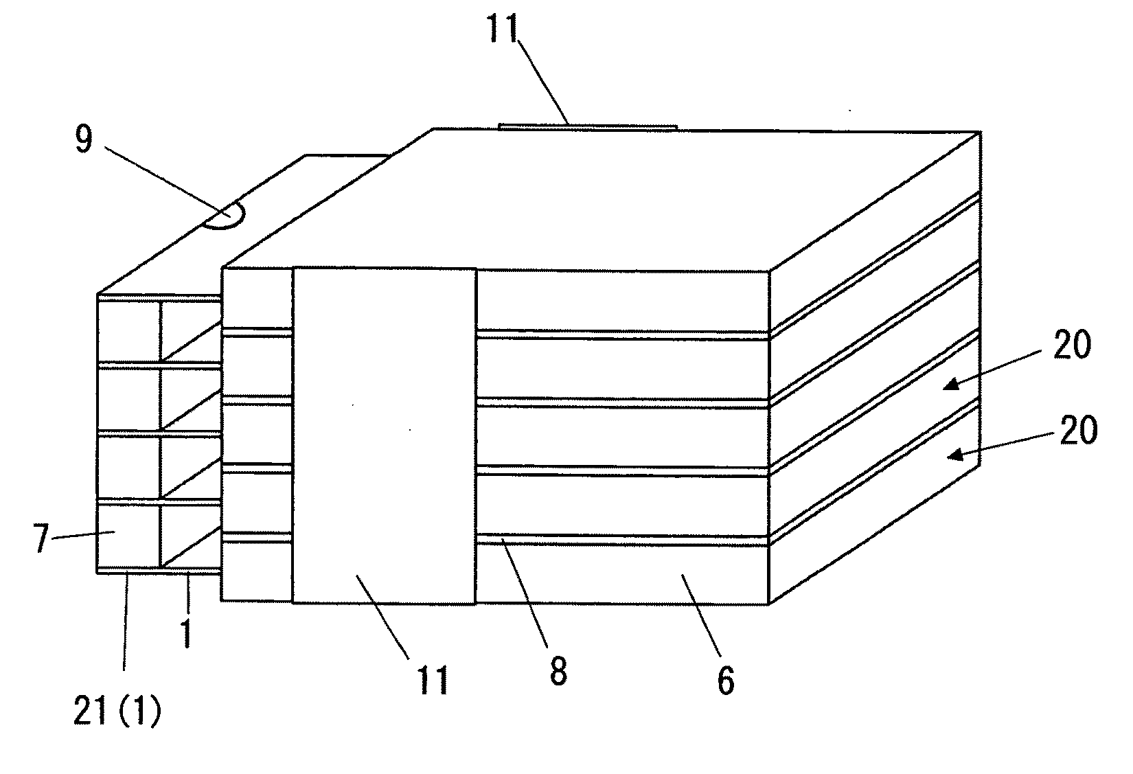 Stacked solid electrolytic capacitor