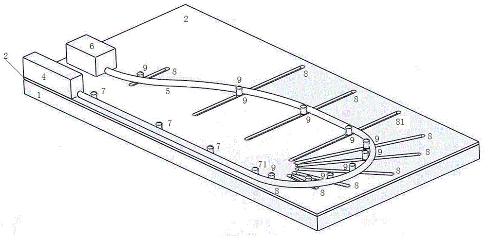 Test device for minimum bending radius of umbilical cable and usage method of test device