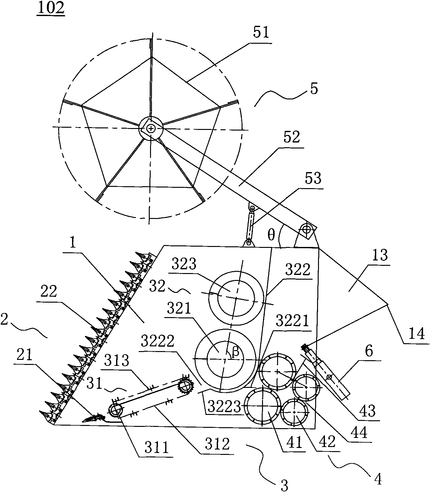 Suspended cornstalk harvesting device