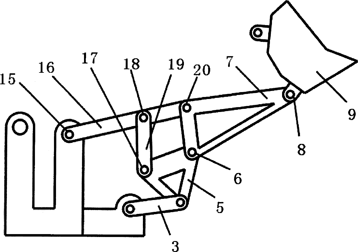 High-flexibility nine-rod two-degree-of-freedom mechanical loading mechanism