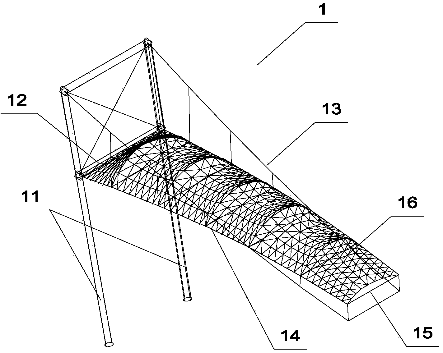 Cable force monitoring system and monitoring method of wide-span pre-stress stay cable steel structure