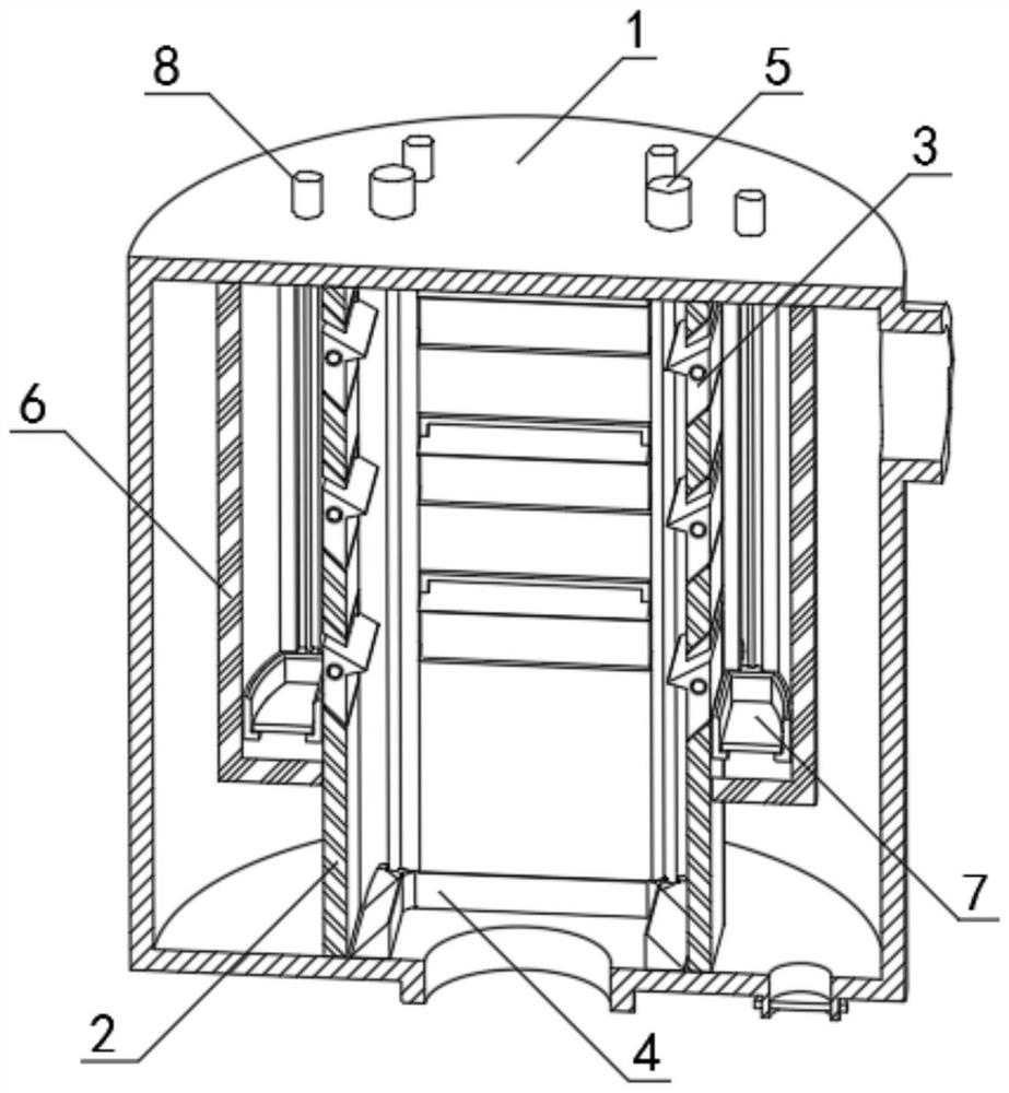 Waste gas collecting and purifying treatment device for sintering furnace