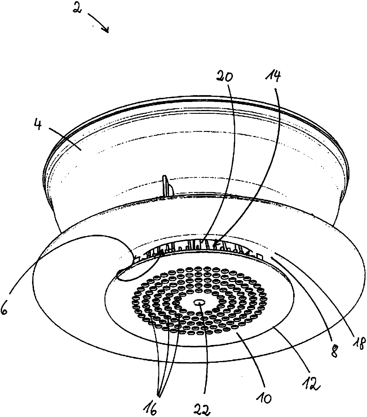 Oil fume extraction device equipped with distribution plate arranged in front of suction opening