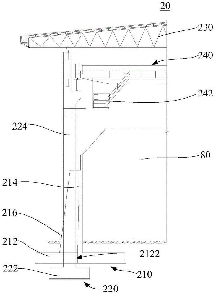 Matching structure of coal shed, shed column and coal-retaining wall