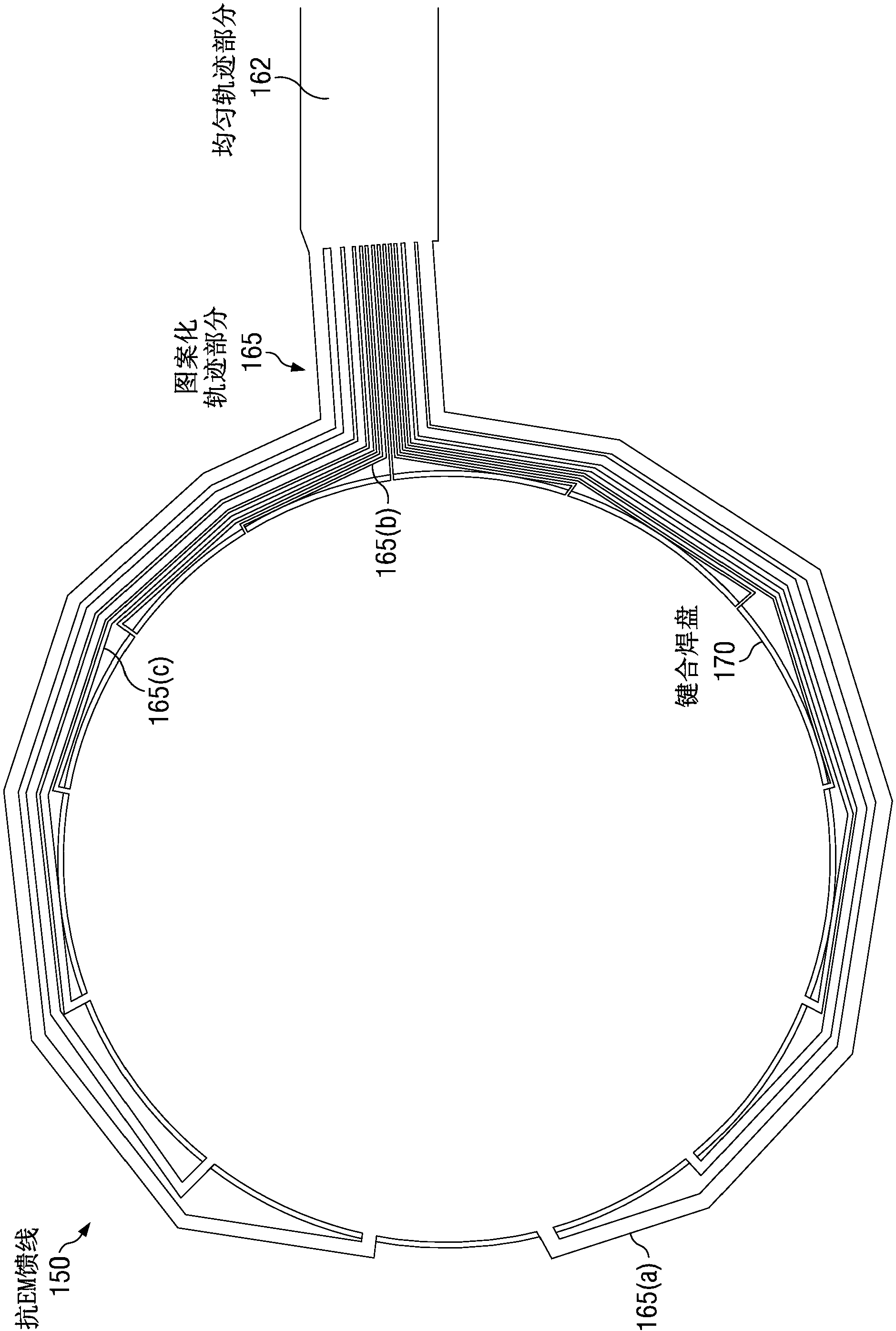 IC device having electromigration resistant feed line structures