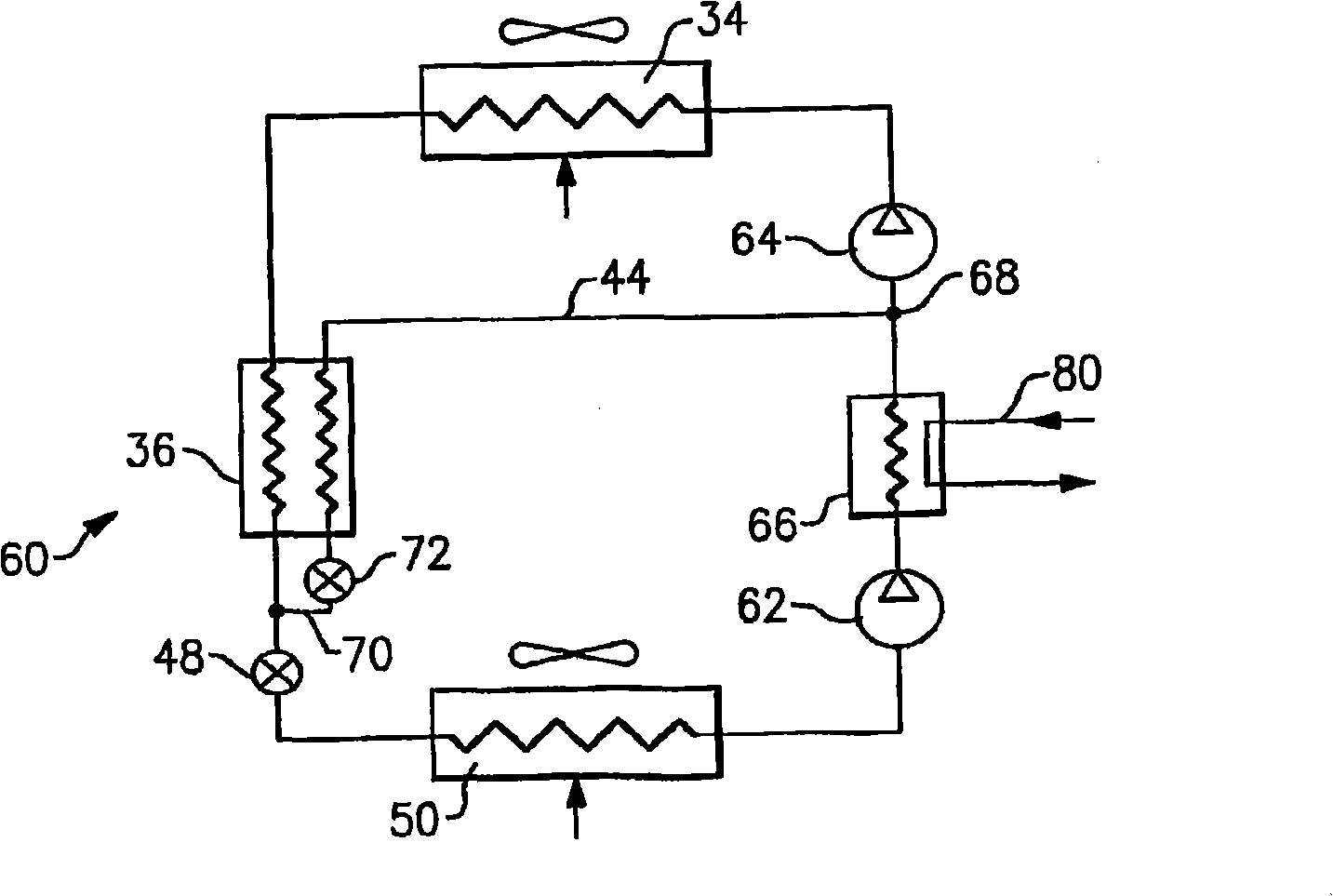 Refrigerant system with economizer, intercooler and multi-stage compressor