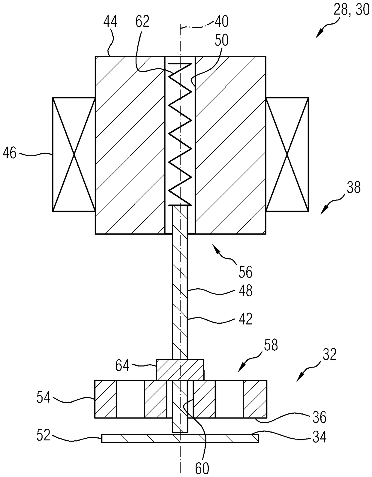 Magnetic valve for a fuel injection system and high pressure fuel pump