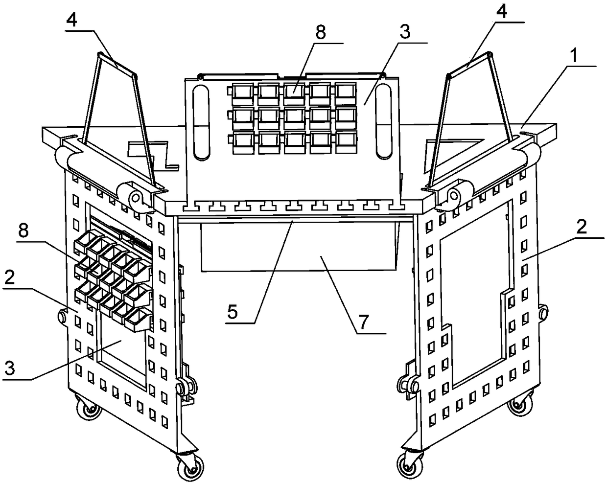 Novel trapezoidal practical training table