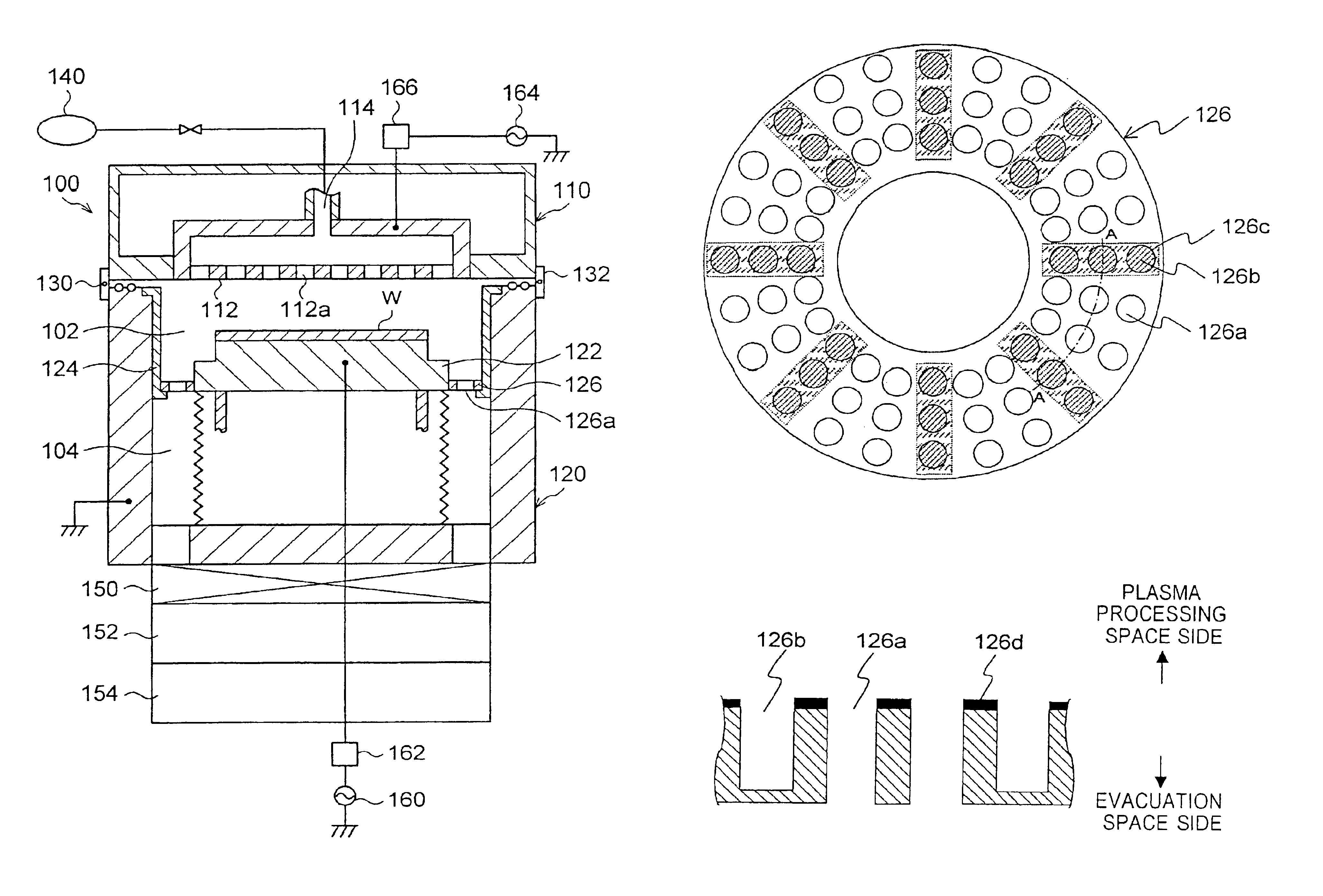 Plasma processing device and exhaust ring