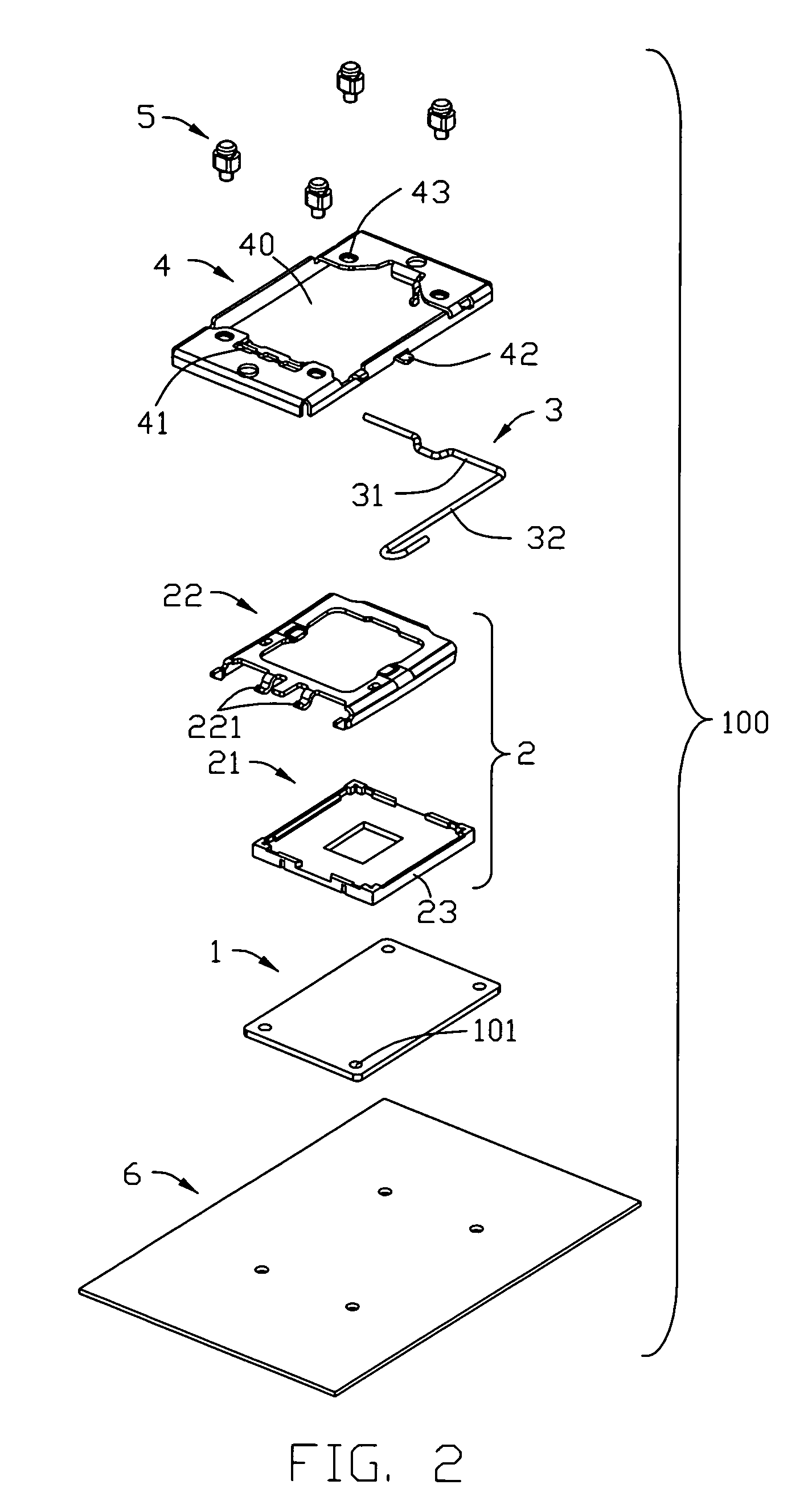Electrical connector having a connecting assembly