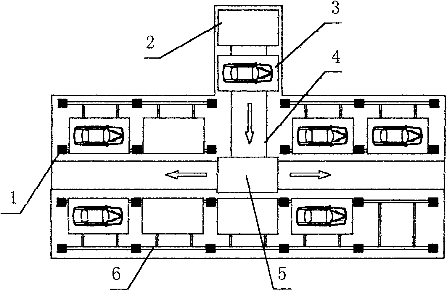 Parking method in van type foundation of building