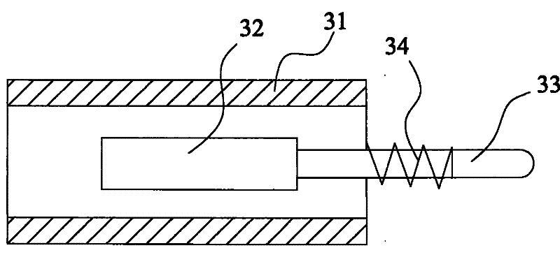 Excitation device for detecting mechanical waves of a wood material