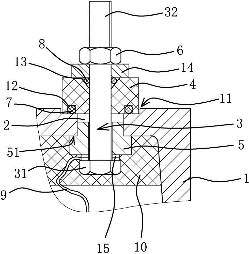 Outgoing line sealing structure of transformer oil pump