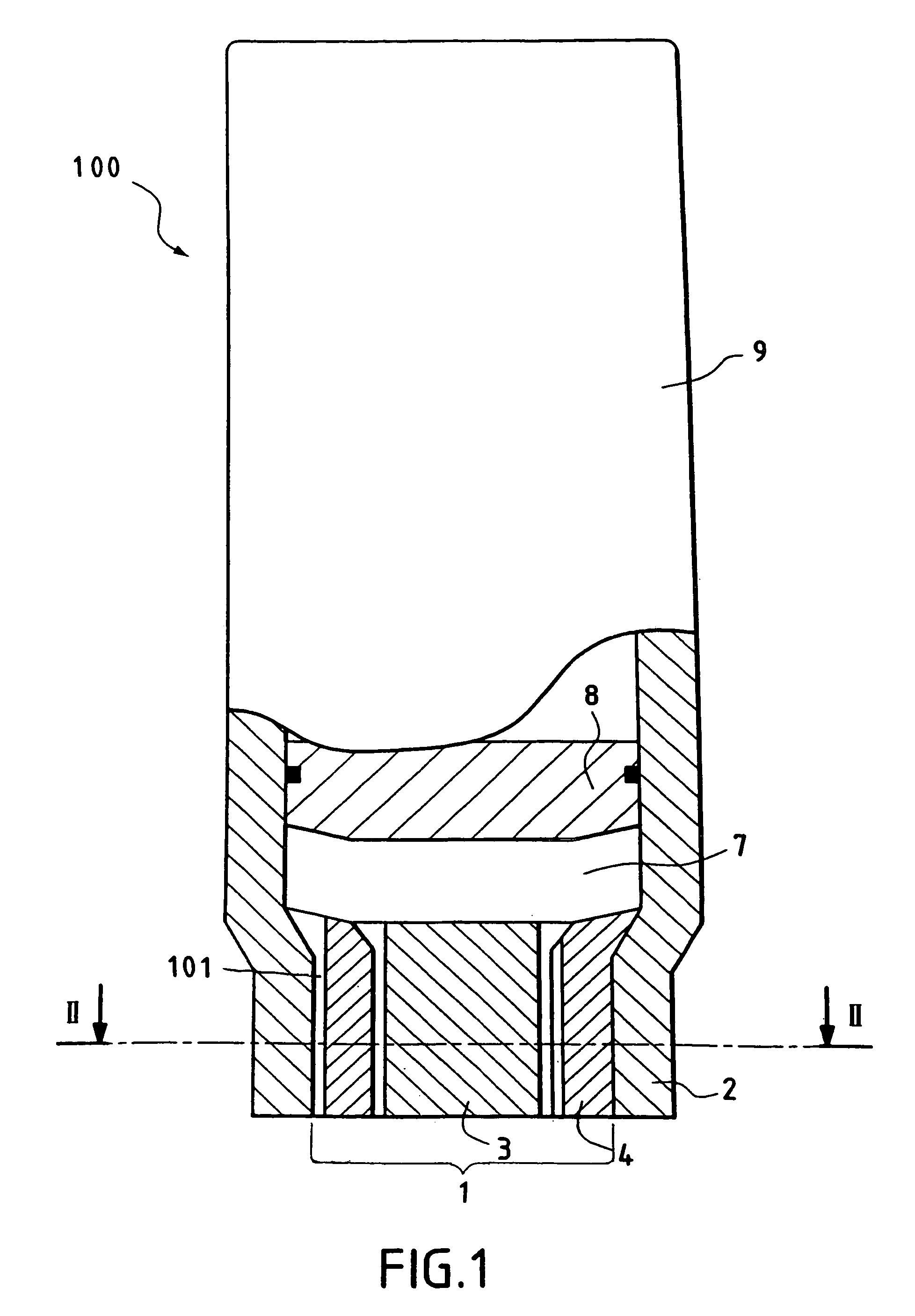Needleless syringe comprising an injector with nested elements