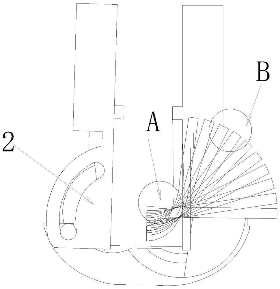 Arc infolding rotating mechanism with invariable tangent point