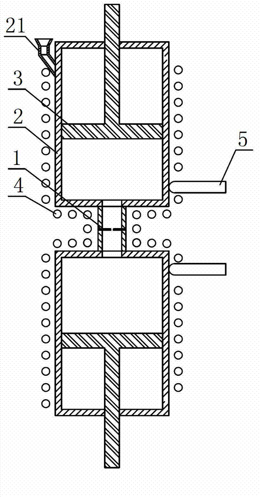 Two-way extrusion capillary rheometer