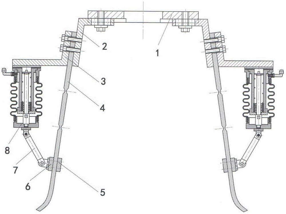 Elastic bellows single-acting cylinder-driven series flexible hinge skeleton manipulator