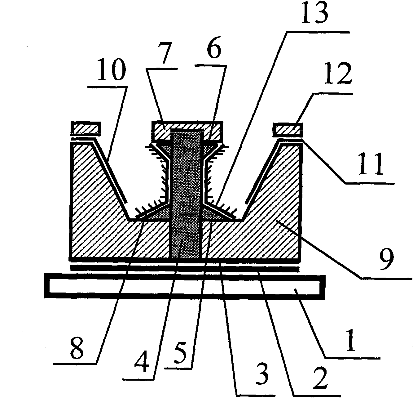 Flat-panel display device with oblique flat-gate structure and its preparing process