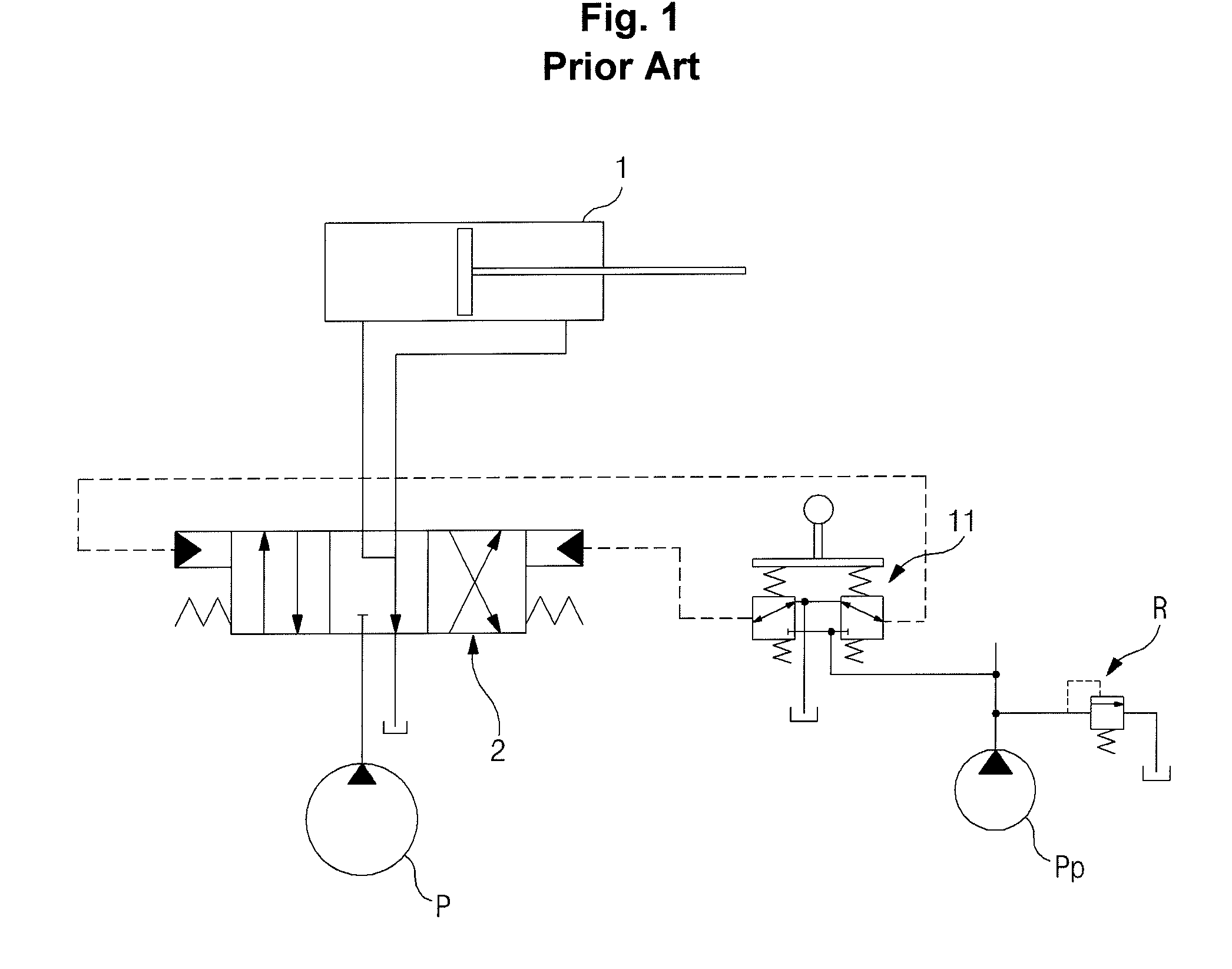 Hydraulic circuit having holding valve of external pilot pressure operation type