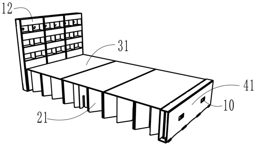 Foldable adjustable bed chair and cutting piece thereof