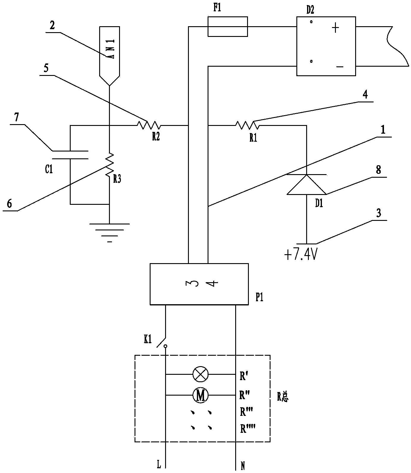 Emergency lamp circuit structure and emergency lamp control method