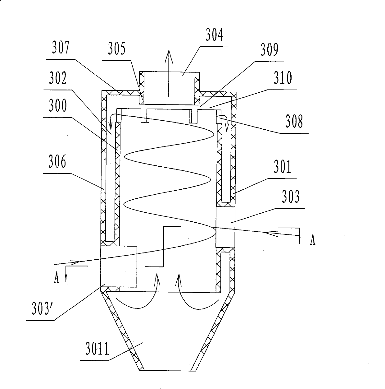 Cyclone separator, cyclone separation device and vacuum cleaner having cyclone separation device