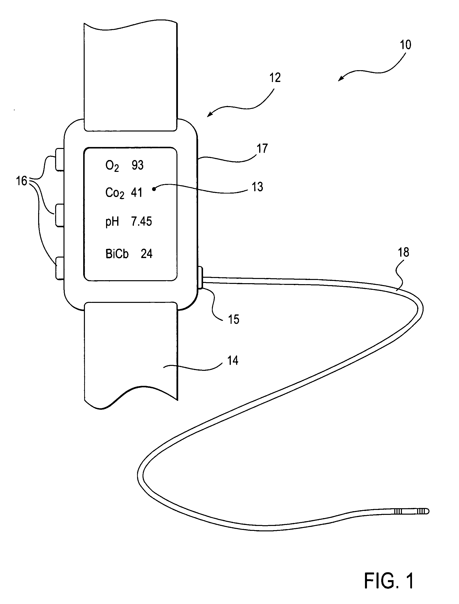 Apparatus for ascertaining blood characteristics and probe for use therewith