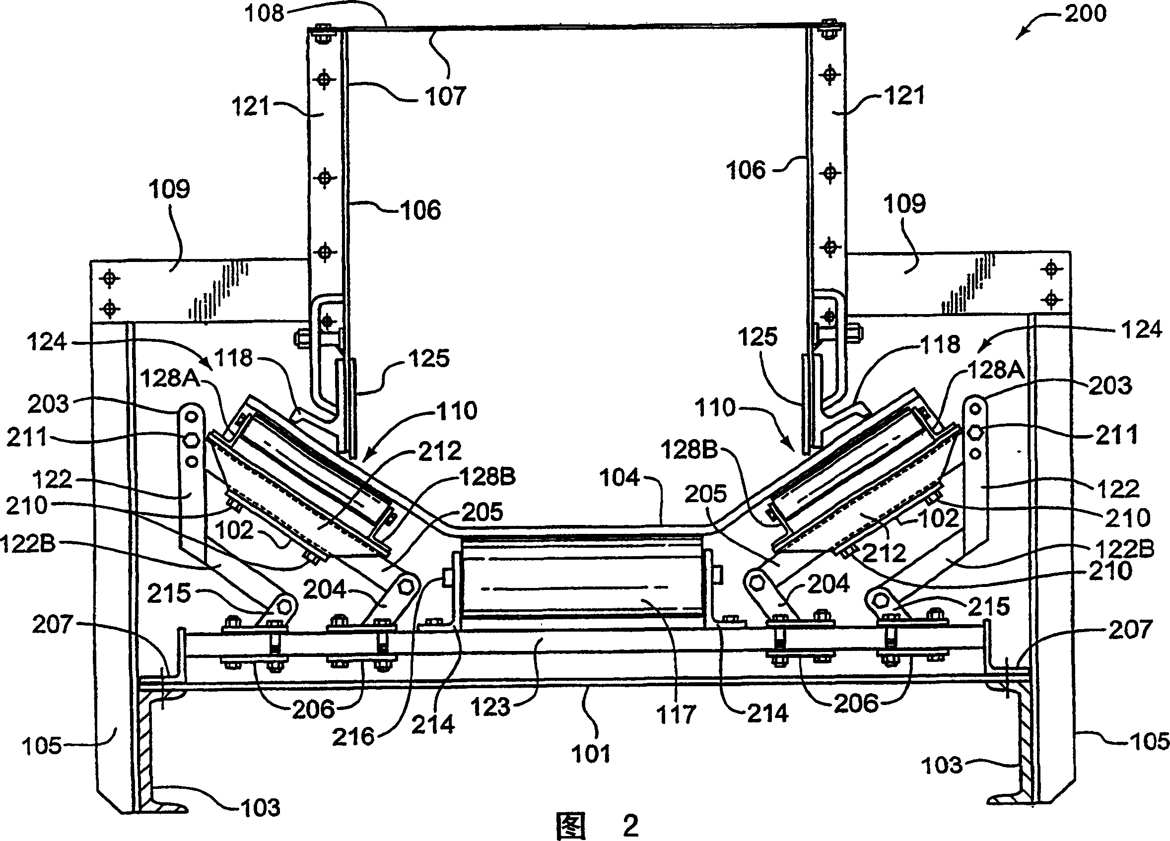 Roller bed for a conveyor belt system