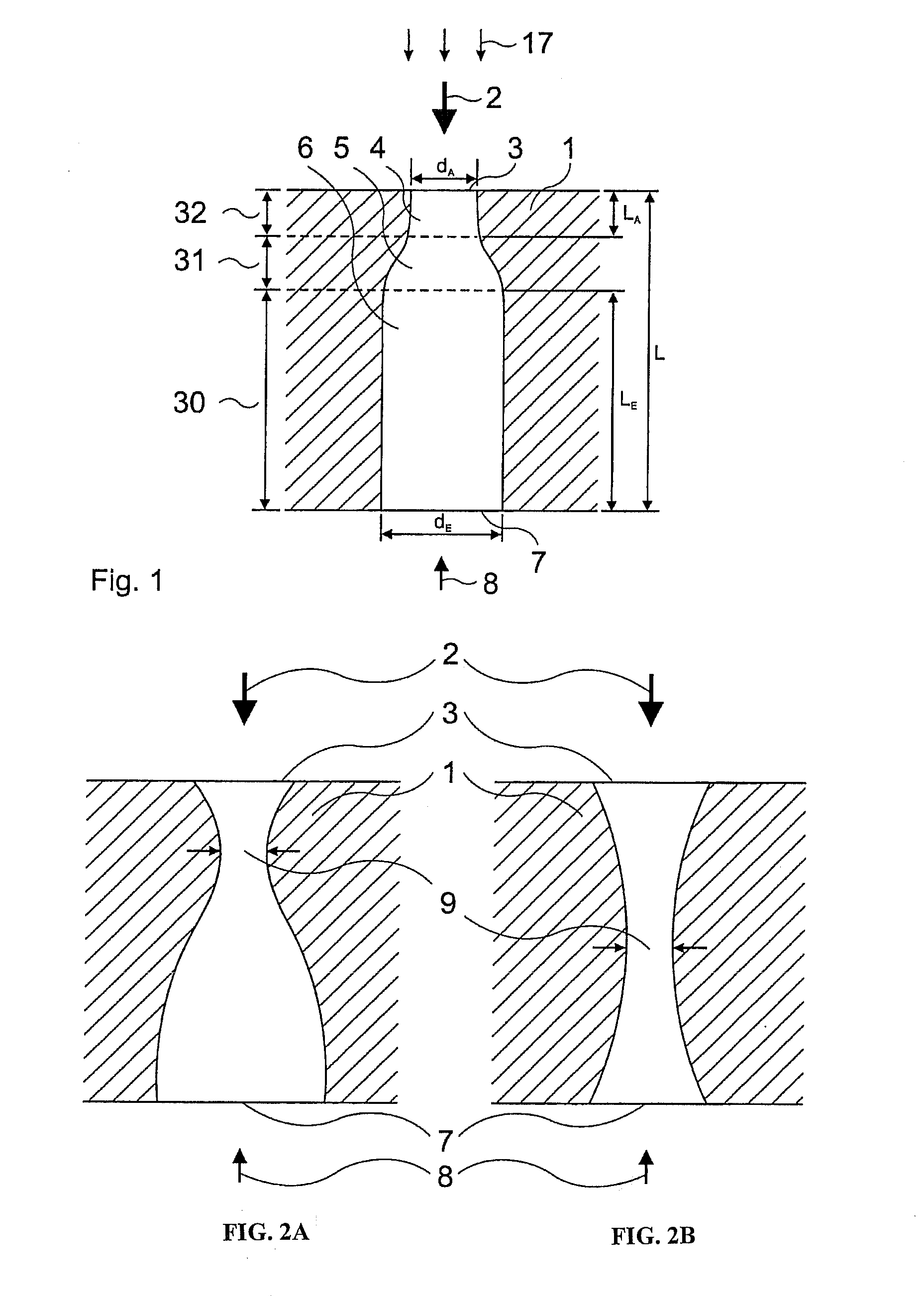 Method for boring bottle-like holes having a defined geometry by means of pulsed laser radiation