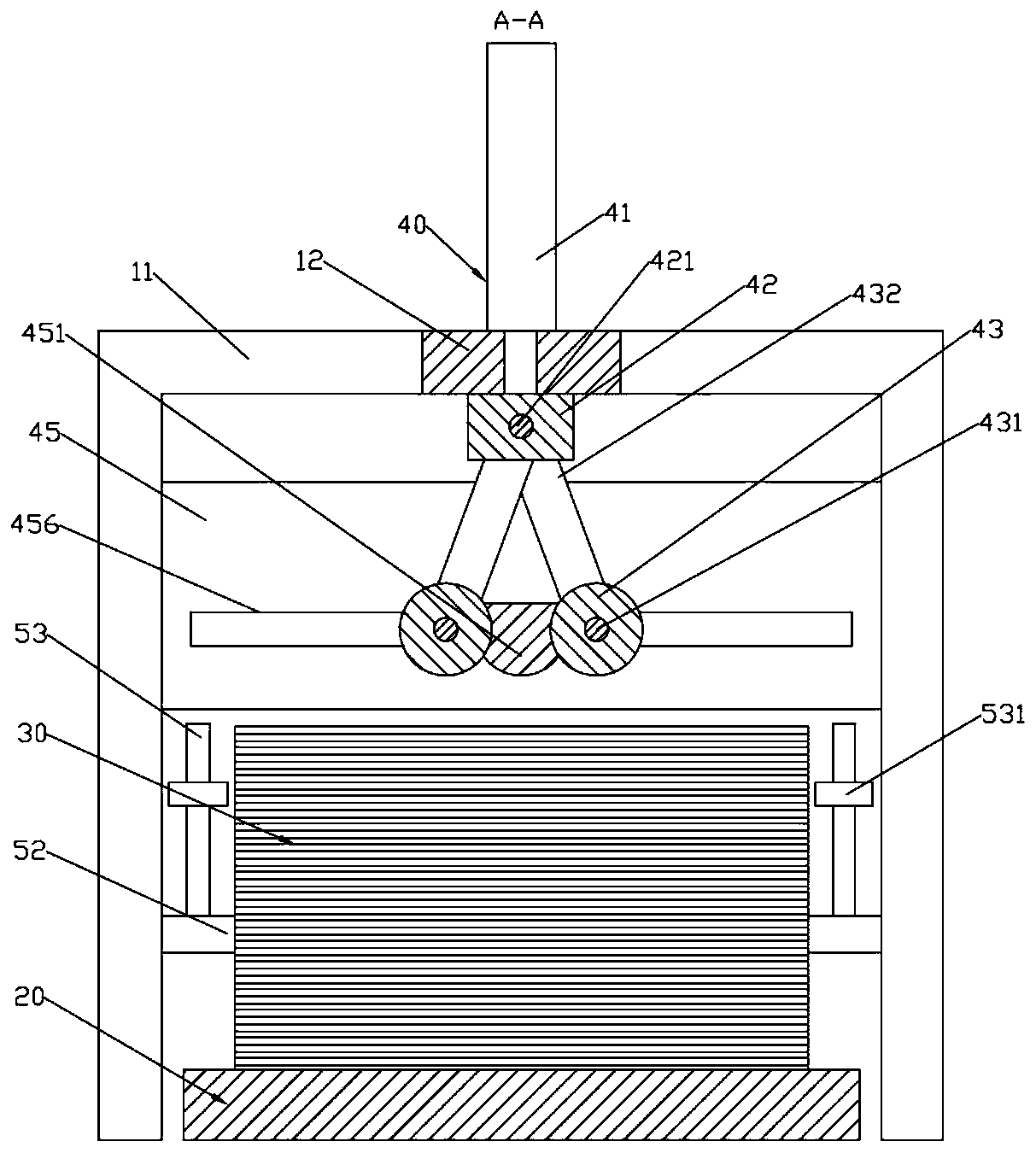 Paper pressing device with pre-limiting device for printing machine