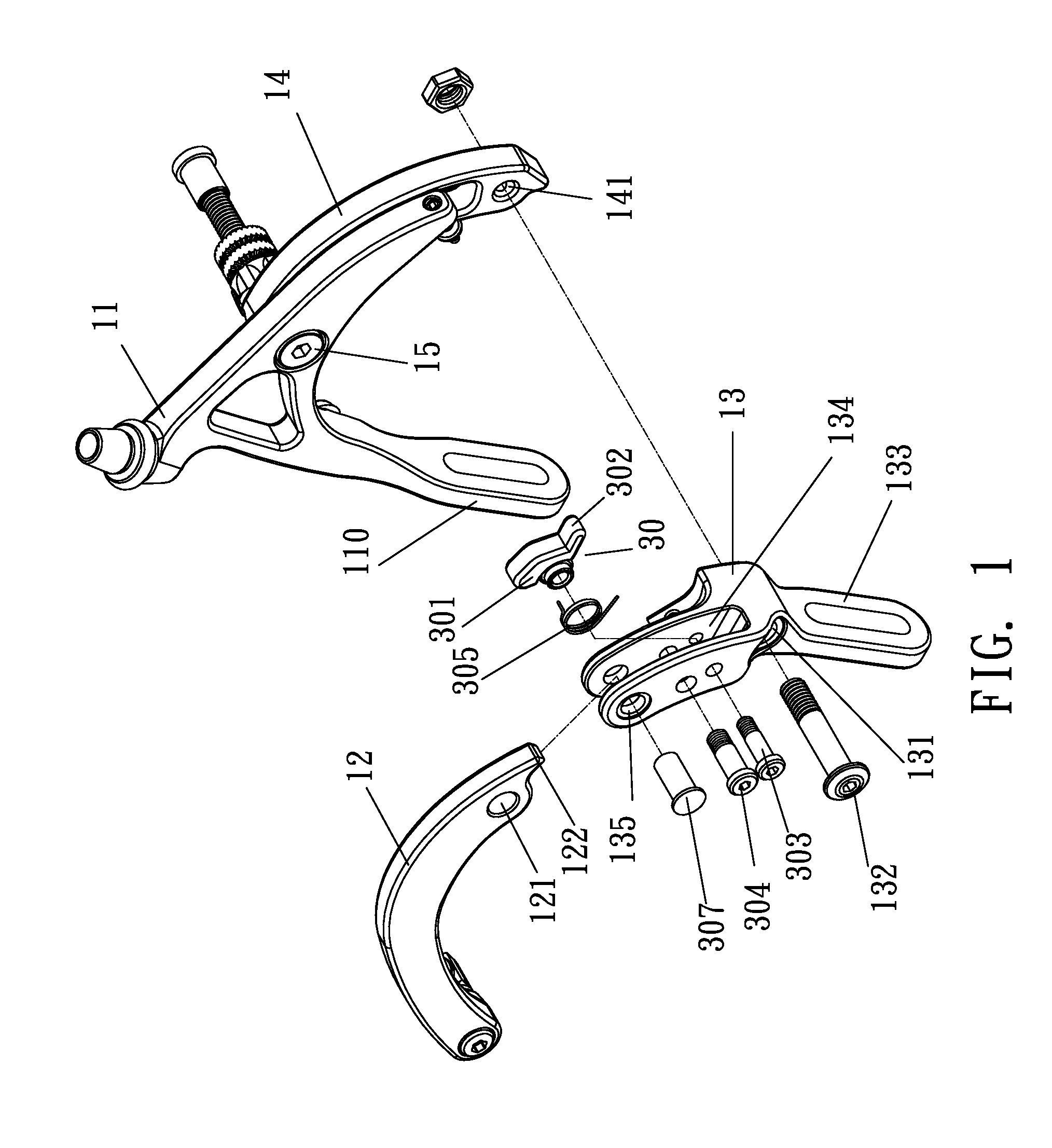 Bicycle brake with a mechanism for quickly loosening brake cable