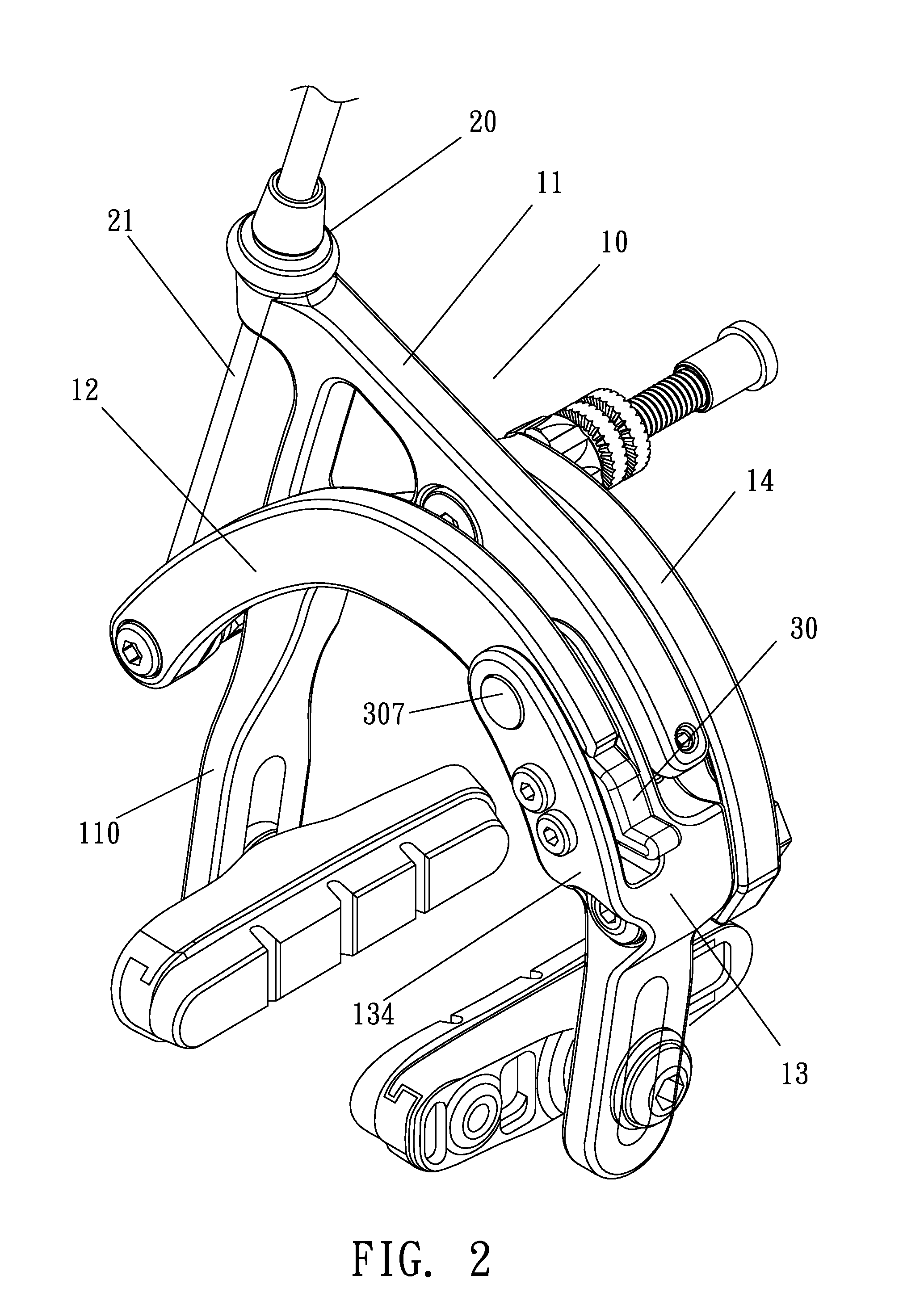 Bicycle brake with a mechanism for quickly loosening brake cable