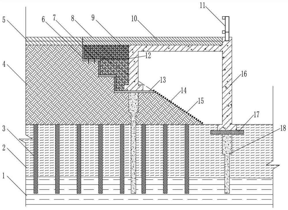 Roadbed widening door opening type retaining wall structure and construction method thereof